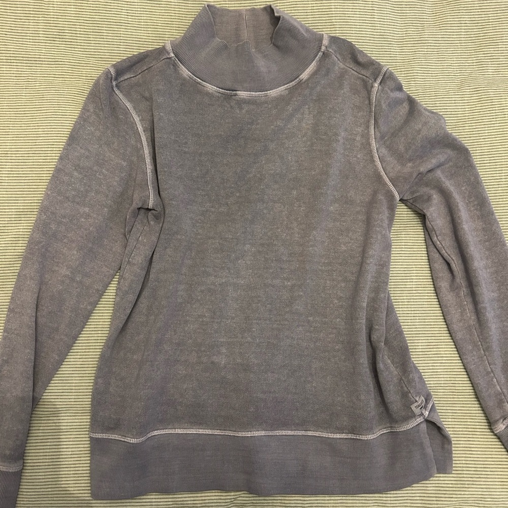 Toad&Co Washed Blue Mock Neck Pullover